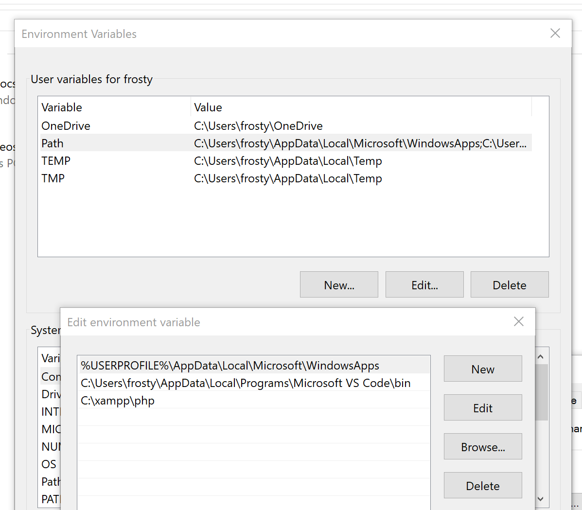 update your path variable to save the location of the php executable