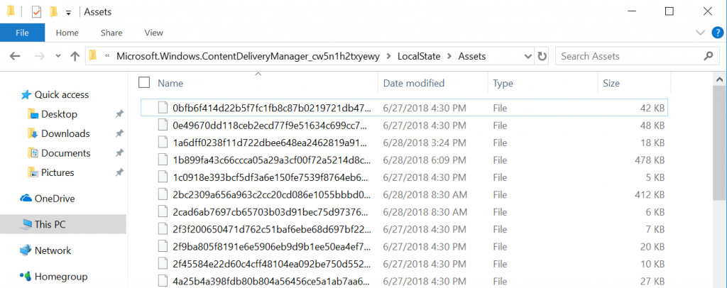 Browse to this special Window spotlight folder