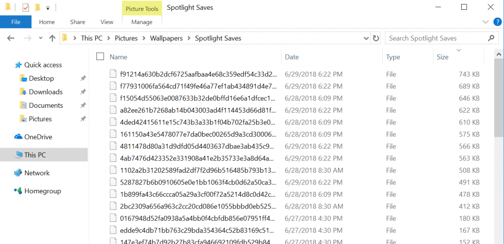Download the Windows spotlight images to a safe location